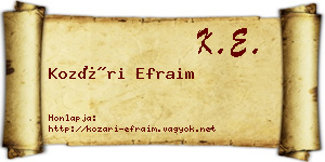 Kozári Efraim névjegykártya